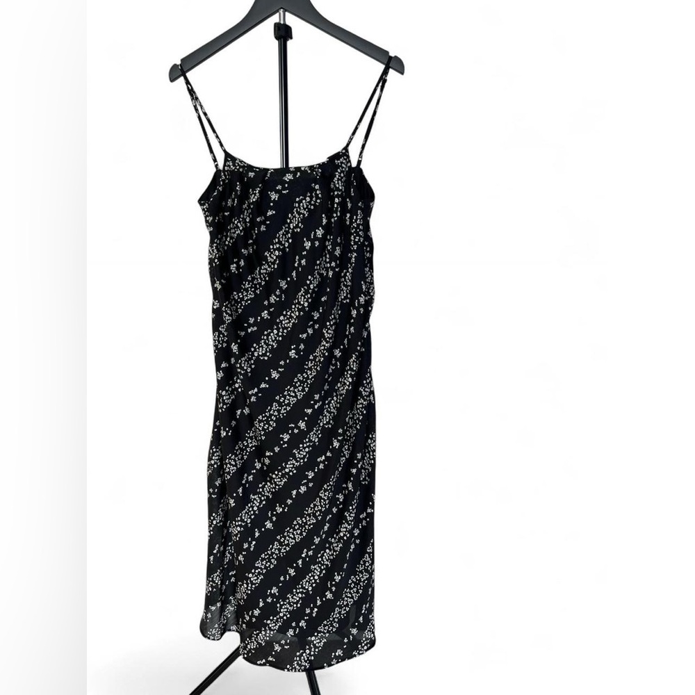 BCBG Paris Slip Dress Black with White Florals Plus Size XXL